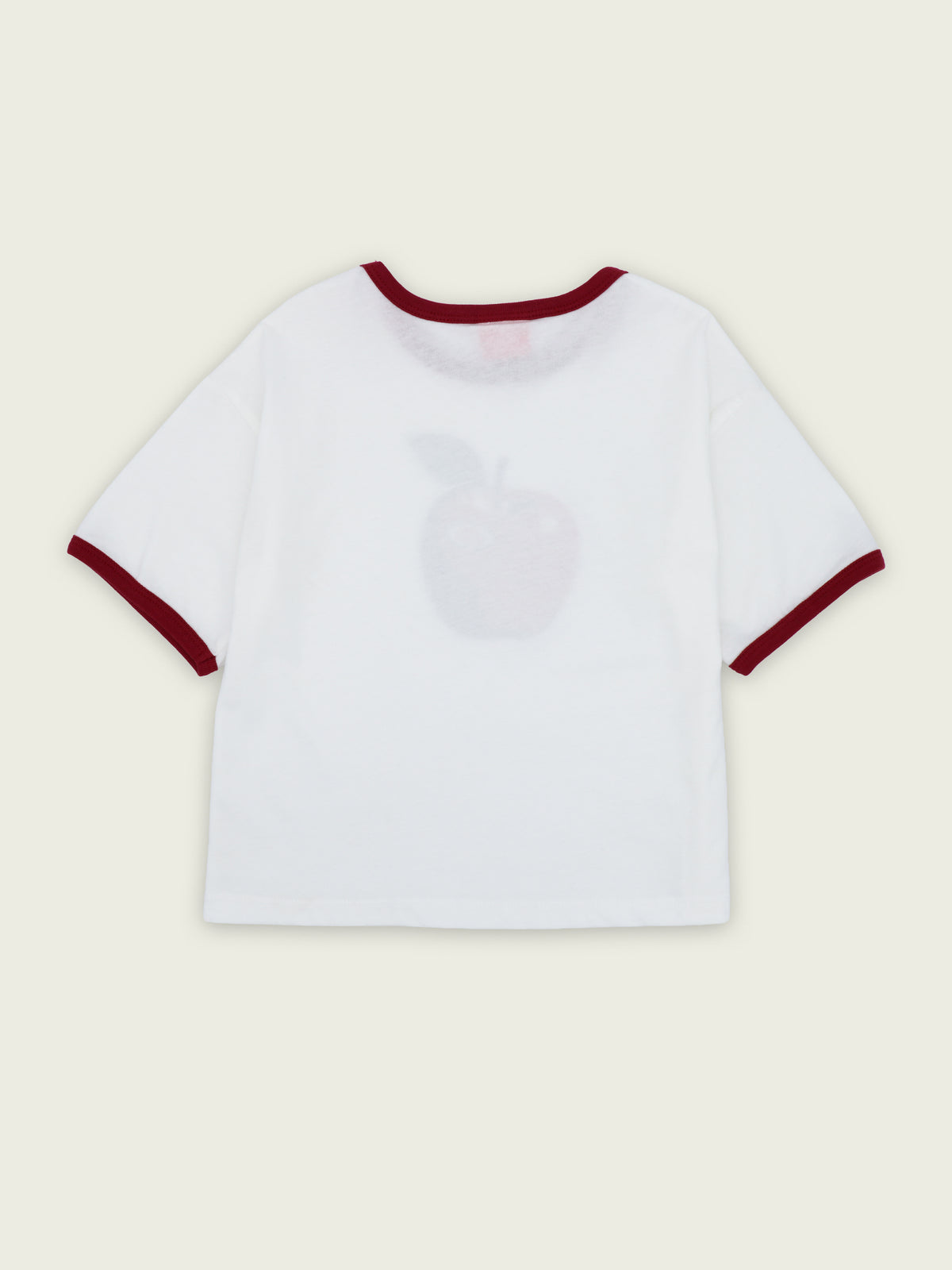 Back of white 100% cotton Good Apple T-shirt