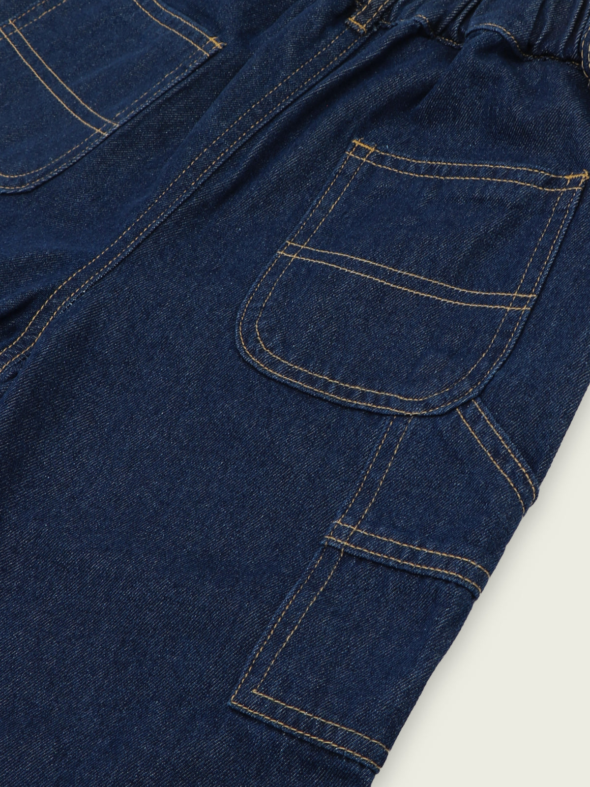 Kids baggy dark denim jeans with carpenter pockets